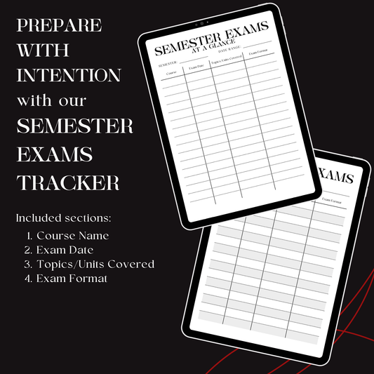 Semester Exams Tracker | At-a-glance